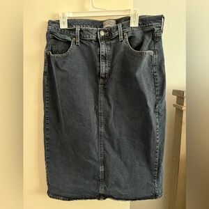 Universal thread high rise denim midi skirt